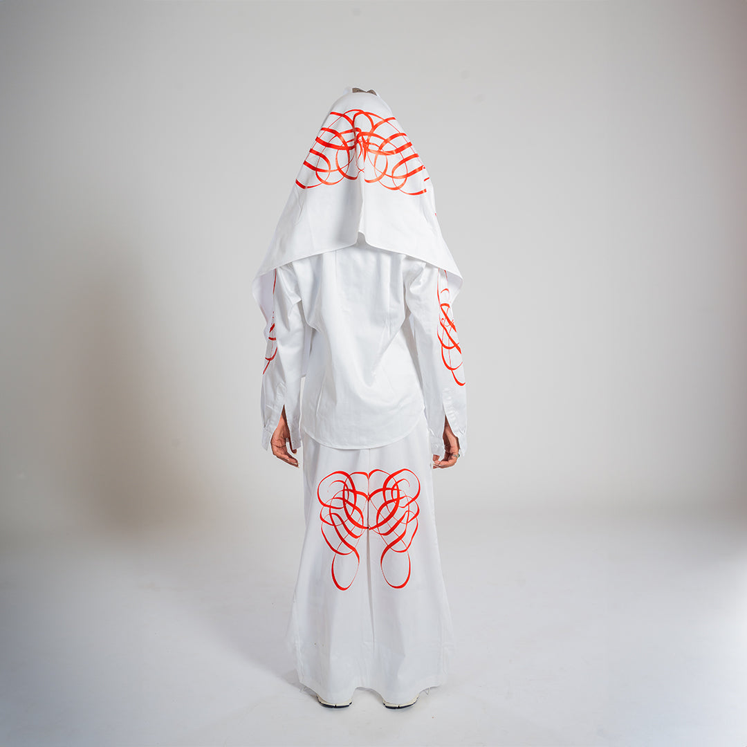 SET SHIRT, SKIRT & SCARF