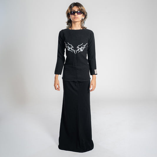 SET TOP & SKIRT (BLACK)