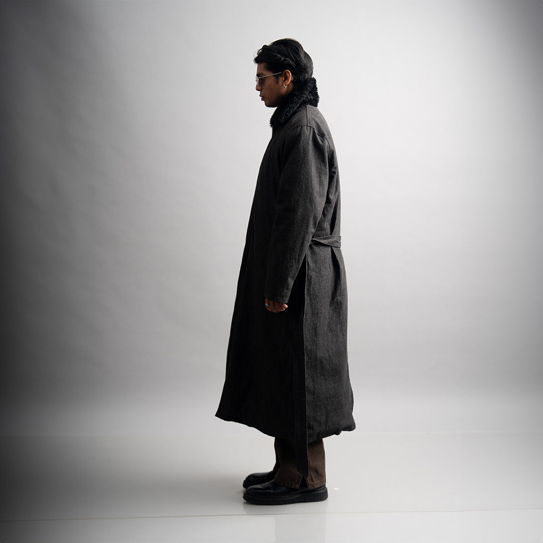 DENIM OVERCOAT (BLACK)