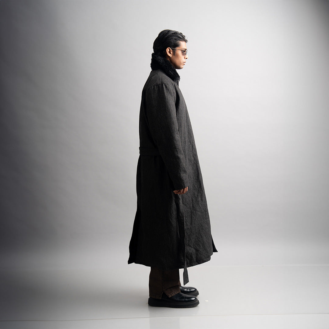 DENIM OVERCOAT (BLACK)